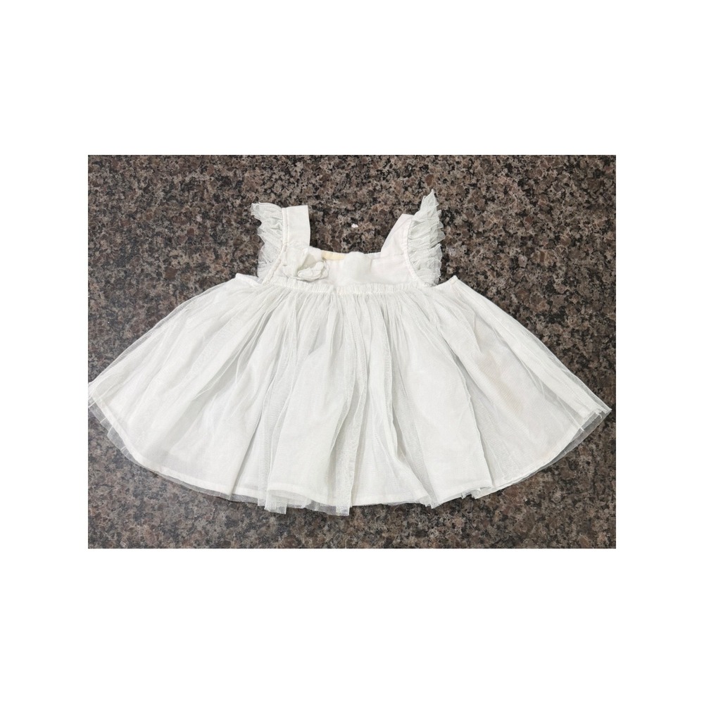 First Impressions Baby Girls White Tulle Ruffle Special Occasion Dress 12 Months